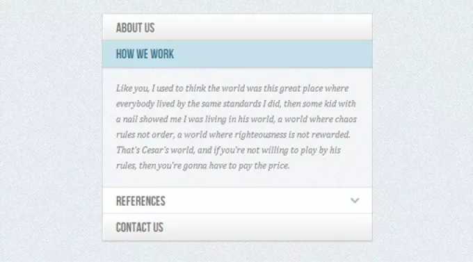 Аккордеон на jQuery